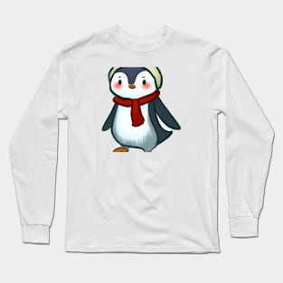 Cute Penguin Drawing Long Sleeve T-Shirt